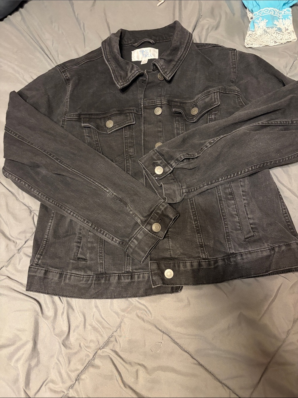 Time and Tru Black Jean Jacket